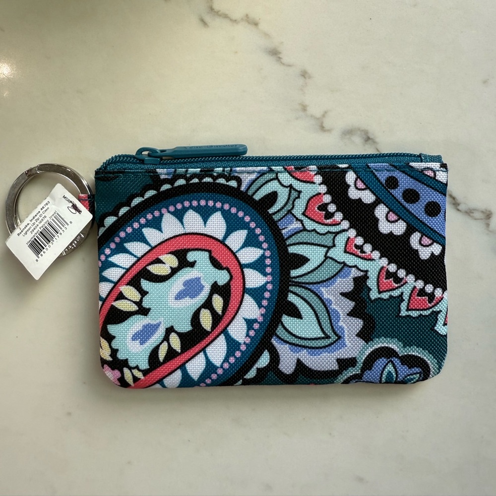 Vera Bradley Teal and Black Patterned Cosmetic Bag